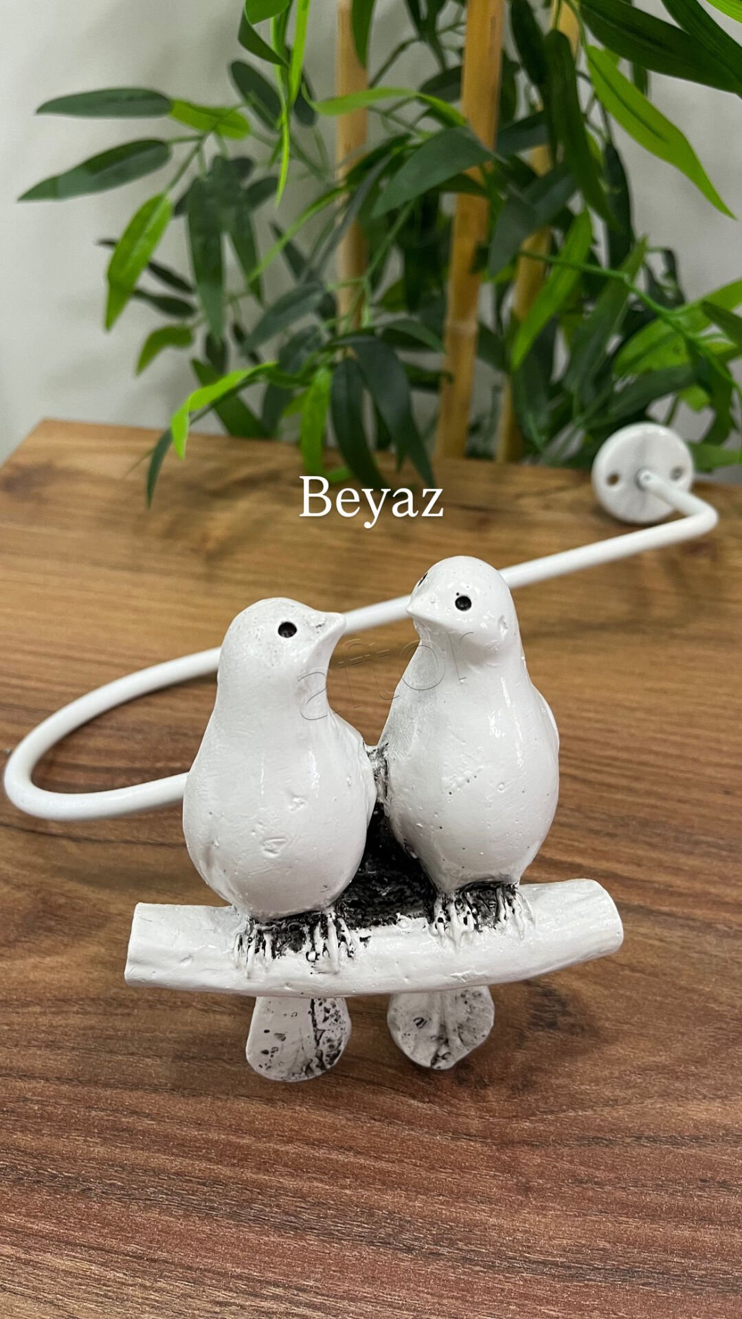 Döküm Kuşlu Kol Bağı- Perdeyi Duvardan Yana Toplama Aparatı- Beyaz Renk- 0501