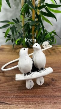 Döküm Kuşlu Kol Bağı- Perdeyi Duvardan Yana Toplama Aparatı- Krem Renk- 0502