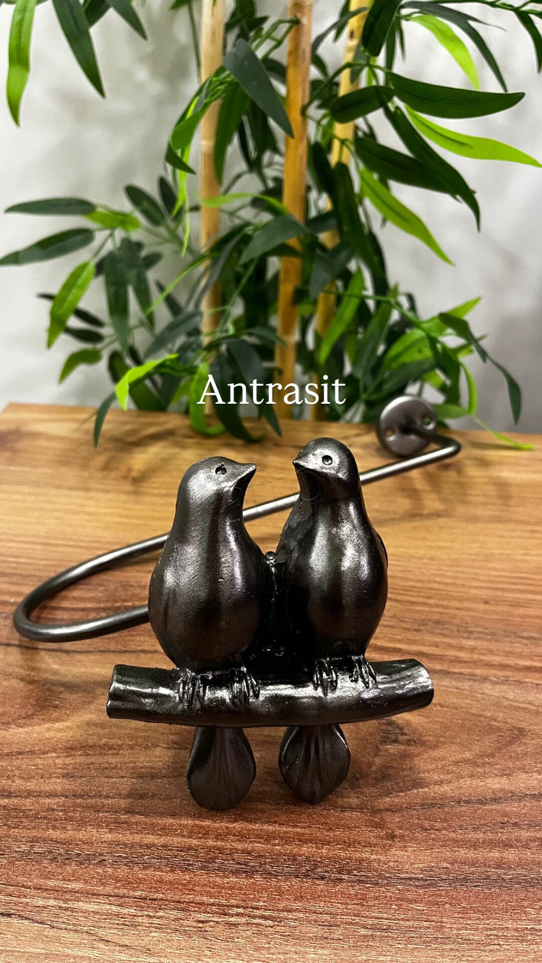 Döküm Kuşlu Kol Bağı- Perdeyi Duvardan Yana Toplama Aparatı- Antrasit Renk- 0504