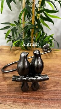 Döküm Kuşlu Kol Bağı- Perdeyi Duvardan Yana Toplama Aparatı- Antrasit Renk- 0504