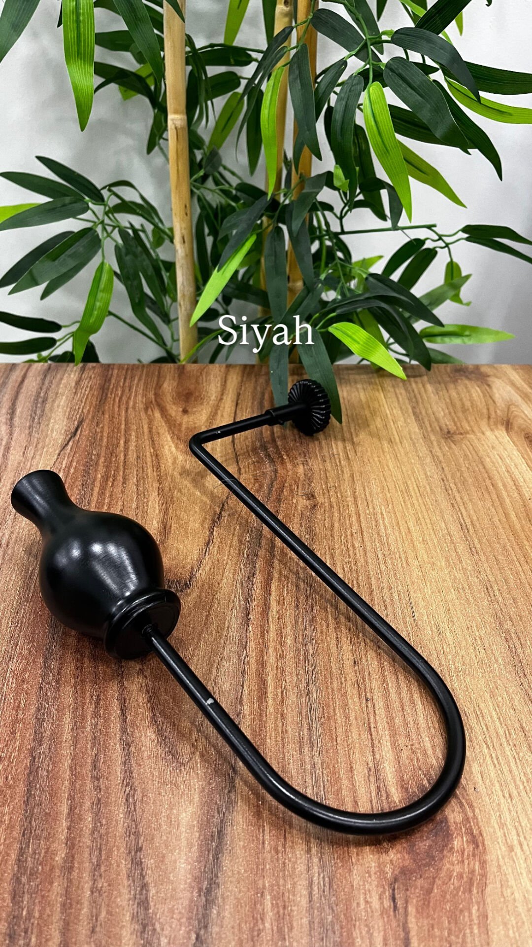 Şamdan Model Kol Bağı- Duvardan Yana Perde Toplama Aparatı- Siyah Renk- 0507