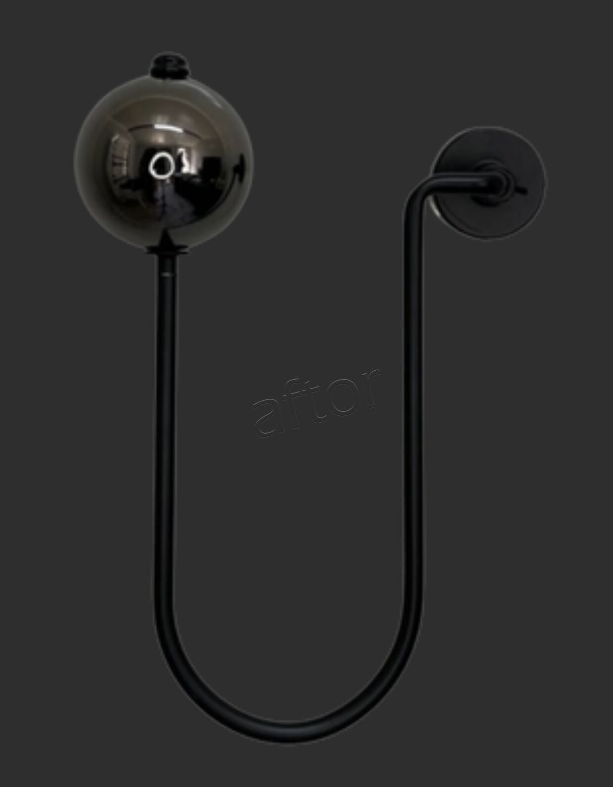 Tek Toplu Metal Kol Bağı- Perdeyi Duvardan Yana Toplama Aparatı- Parlak Siyah Renk- 0603