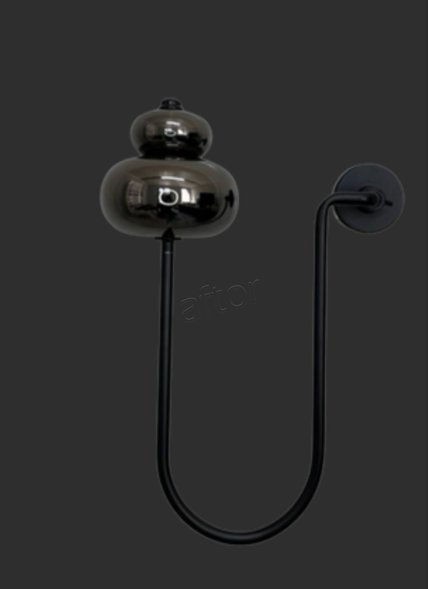 Çift Toplu Metal Kol Bağı- Perdeyi Duvardan Yana Toplama Aparatı- Parlak Siyah Renk- 0605