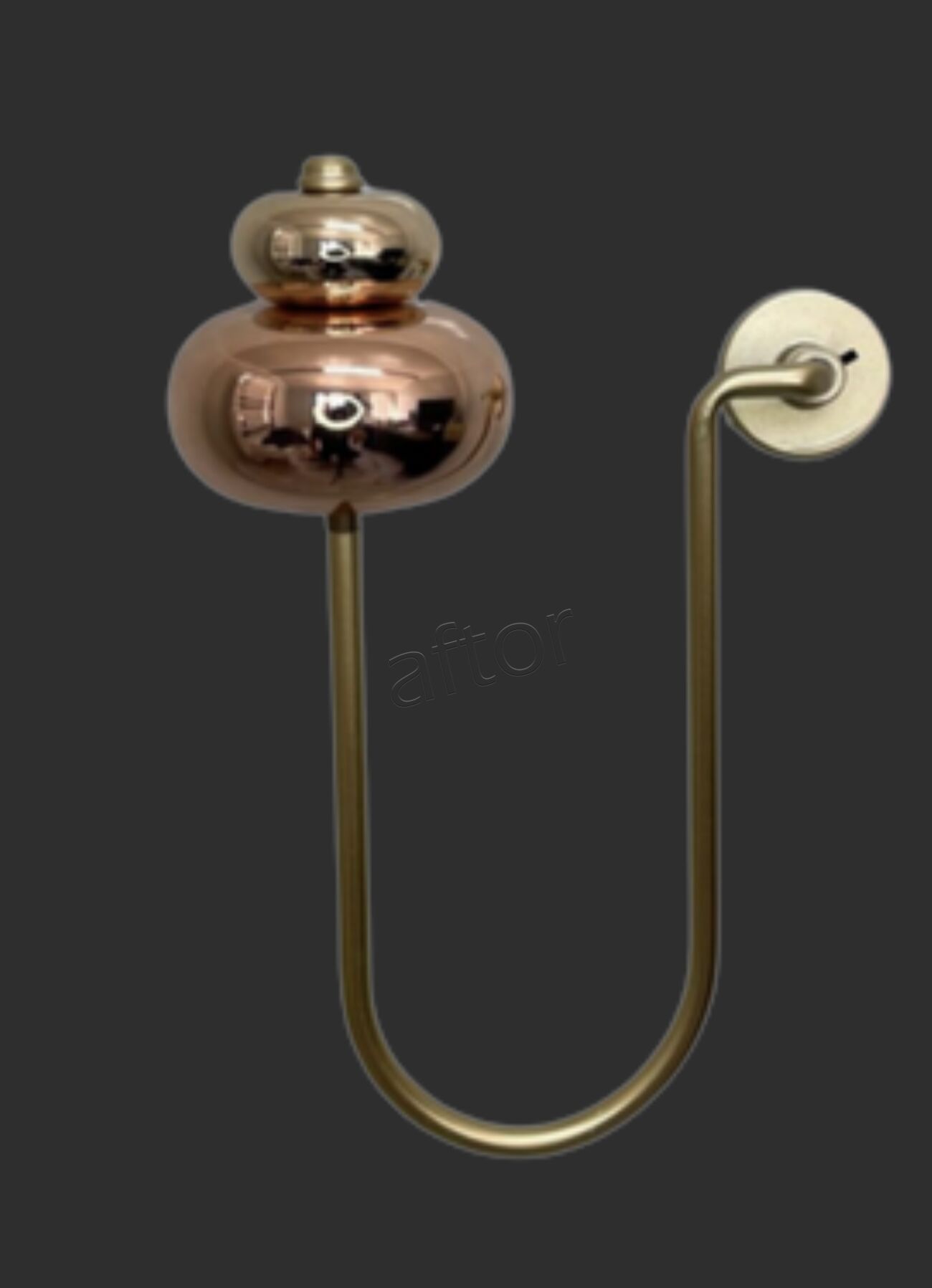 Çift Toplu Metal Kol Bağı- Perdeyi Duvardan Yana Toplama Aparatı- Parlak Gold Renk- 0604