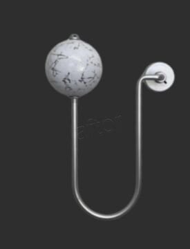 Damarlı Tek Toplu Metal Kol Bağı- Perdeyi Duvardan Yana Toplama Aparatı-  Beyaz Gümüş Çift Renk- 0608