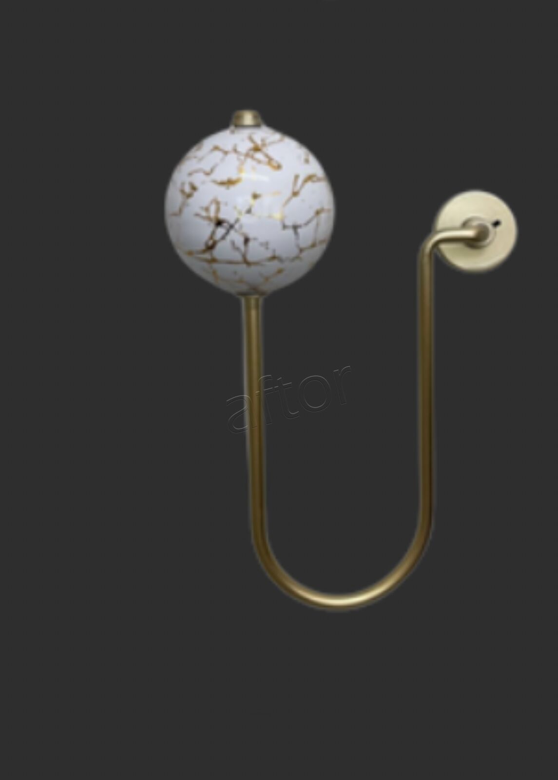 Damarlı Tek Toplu Metal Kol Bağı- Perdeyi Duvardan Yana Toplama Aparatı- Beyaz Gold Çift Renk- 0609