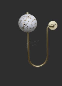 Damarlı Tek Toplu Metal Kol Bağı- Perdeyi Duvardan Yana Toplama Aparatı- Beyaz Gold Çift Renk- 0609