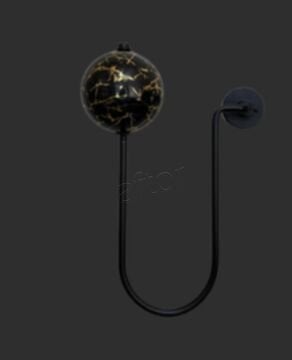 Damarlı Tek Toplu Metal Kol Bağı- Perdeyi Duvardan Yana Toplama Aparatı- Siyah Gold Çift Renk- 0610