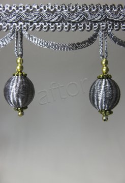 perde saçağı ponponlu 300 (v-9) saçak gri    -1515