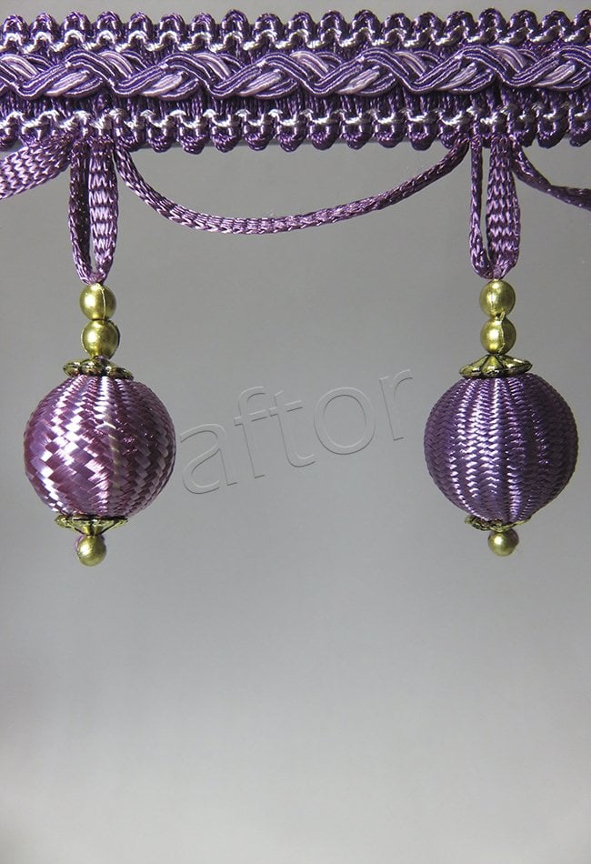 perde saçağı ponponlu 300  (v-10) saçak mürdüm   -1516