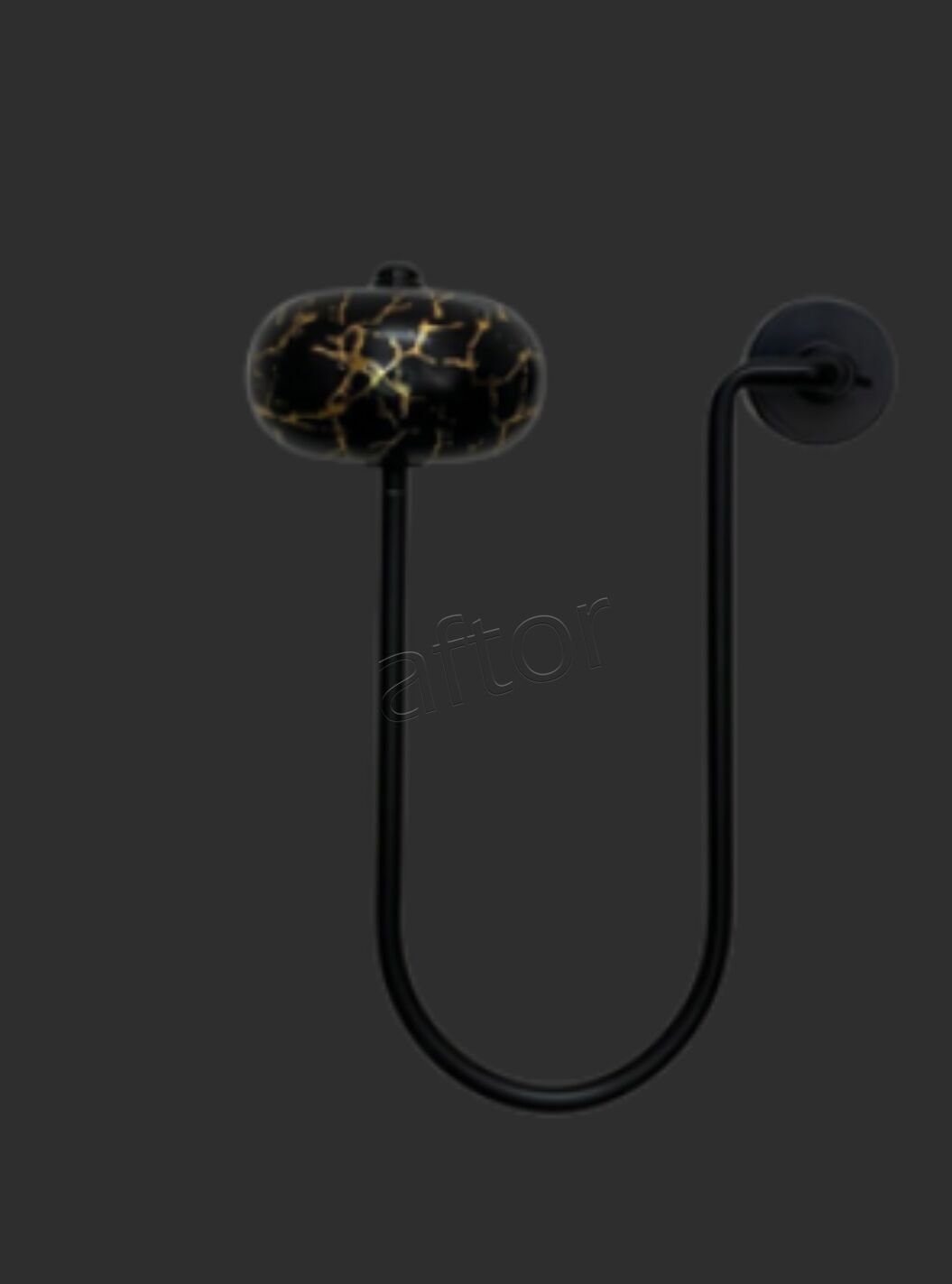 Oval Tek Toplu Metal Kol Bağı- Perdeyi Duvardan Yana Toplama Aparatı- Siyah Gold Çift Renk- 0612