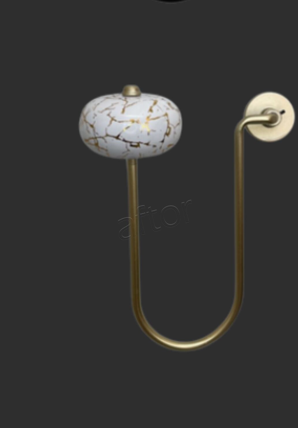 Oval Tek Toplu Metal Kol Bağı- Perdeyi Duvardan Yana Toplama Aparatı- Beyaz Gold Çift Renk- 0613