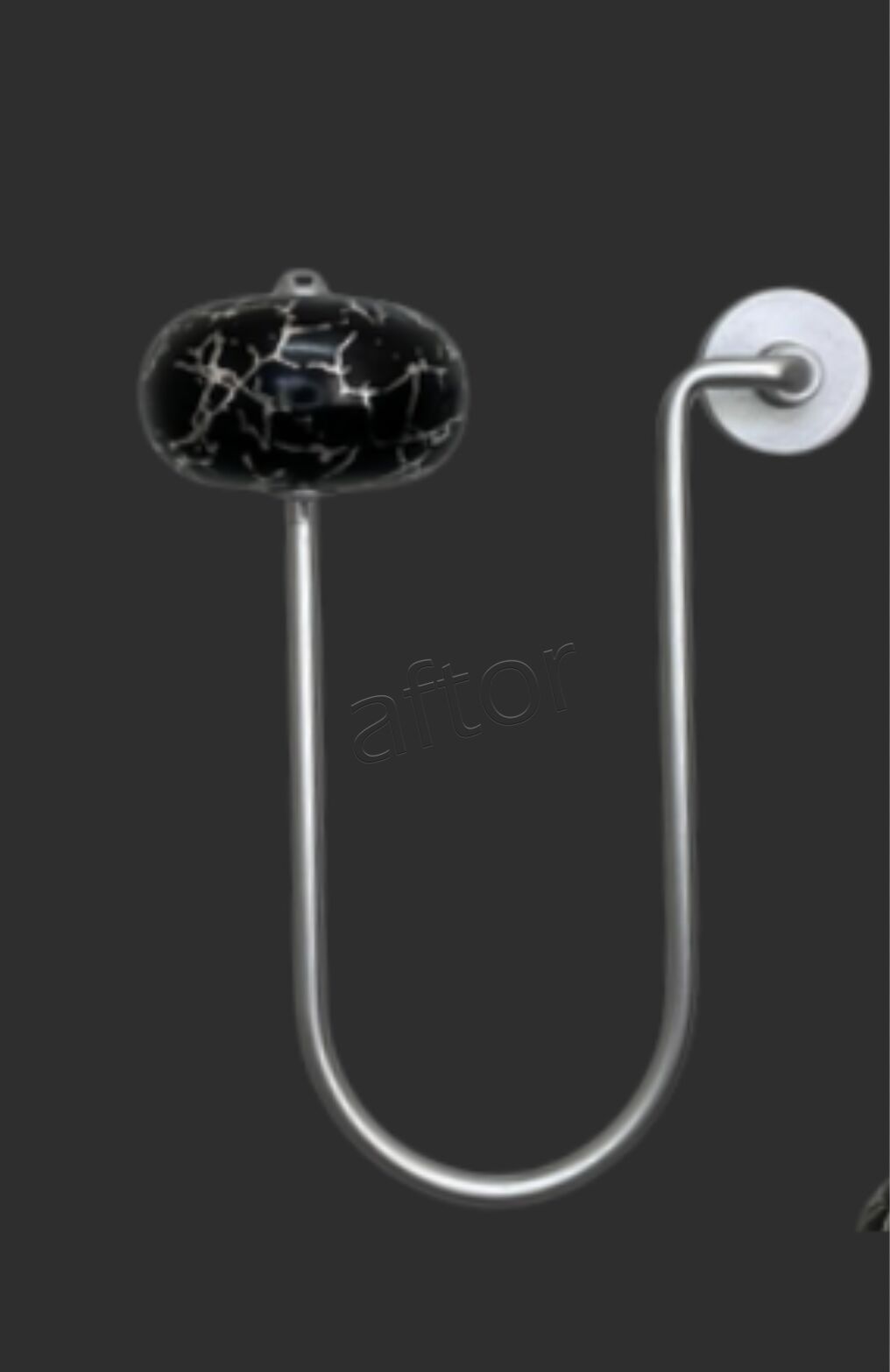 Oval Tek Toplu Metal Kol Bağı- Perdeyi Duvardan Yana Toplama Aparatı- Siyah Gümüş Çift Renk- 0614