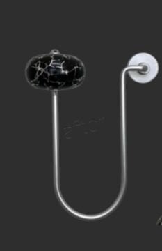 Oval Tek Toplu Metal Kol Bağı- Perdeyi Duvardan Yana Toplama Aparatı- Siyah Gümüş Çift Renk- 0614