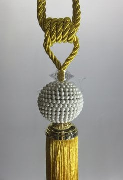 braçol perde fon bağı toplama incili sarı 1457