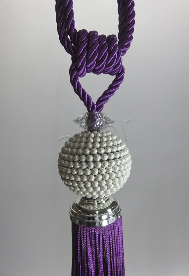 braçol perde fon bağı toplama incili mor 1458