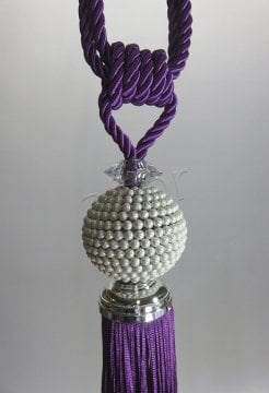 braçol perde fon bağı toplama incili mor 1458