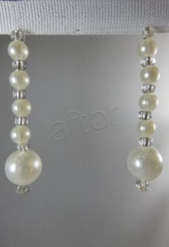perde boncuğu inci boncuk (12 mm) krem ortası 6 mm 0839