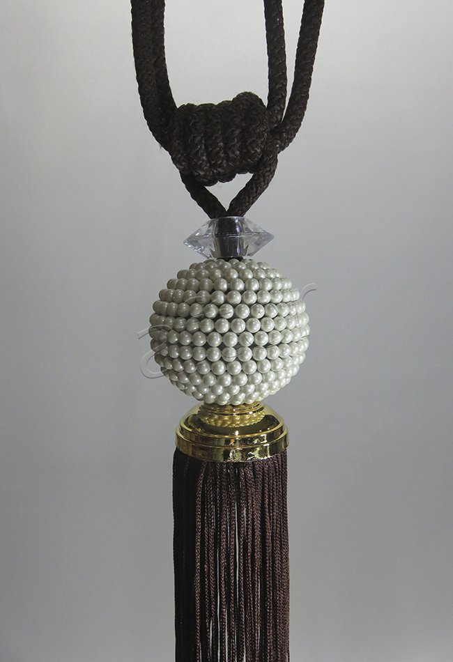 braçol perde fon bağı toplama incili kahverengi 1461