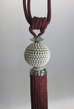 braçol perde fon bağı toplama incili bordo 1462