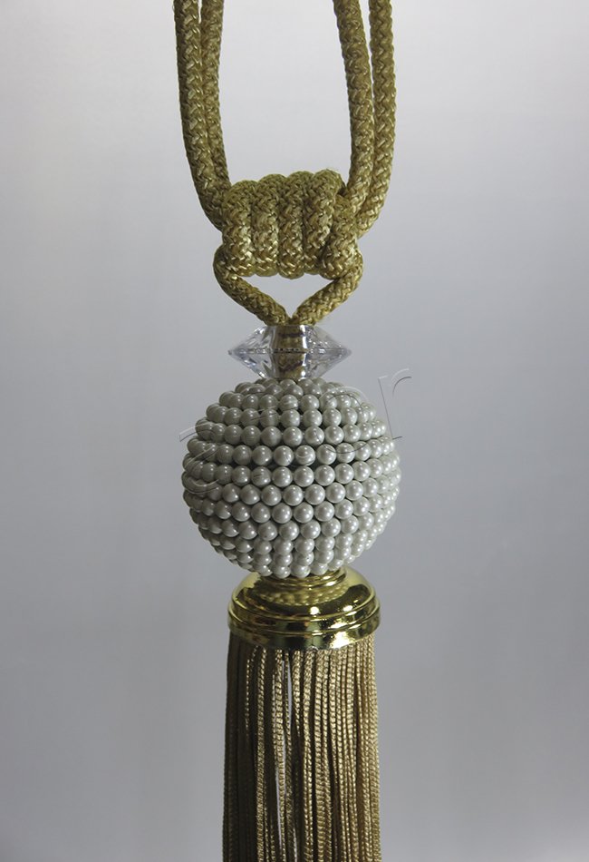 braçol perde fon bağı toplama incili hardal sarı 1463