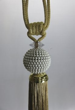 braçol perde fon bağı toplama incili hardal sarı 1463