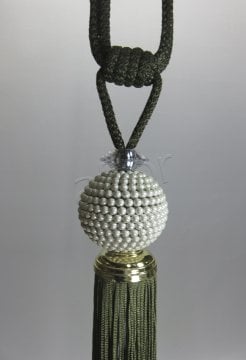 braçol perde fon bağı toplama incili yeşil 1466