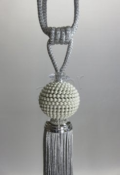 braçol perde fon bağı toplama incili gri 1468