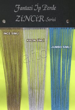 ip perde jumbo zincir - simli Jumbo Simli-012 Bej-Gümüş