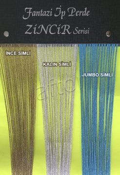 ip perde jumbo zincir - simli Jumbo Simli-015 Eflatun-Gümüş