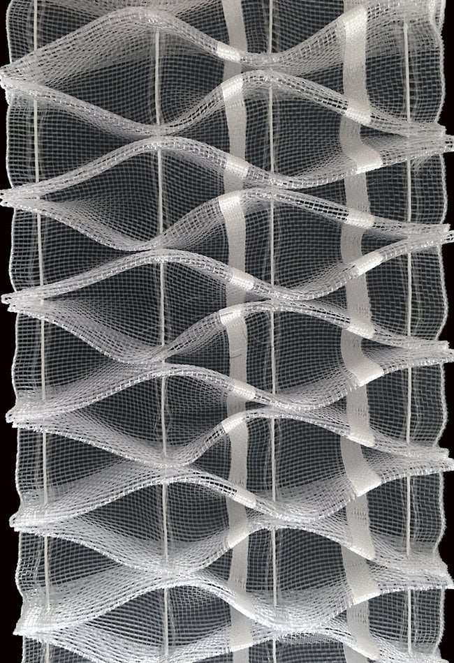 perde ekstraforu öz-iş 2898-m misinalı perde büzgü şeridi işkembe pile  (100 mm) 50 mt lik top