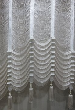 ip perde drape model bantlı şelale ay model kadife bantlı 0914