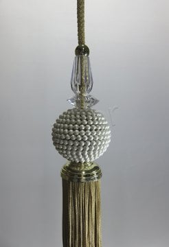 perde sarkıtı incili hardal sarı -1491