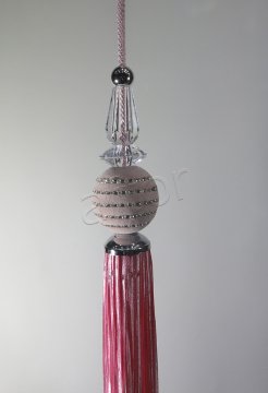 perde sarkıtı kadife swarovskili sarkıt pembe 9027