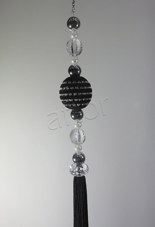 perde sarkıtı kadife swarovski  zincirli sarkıt 9032